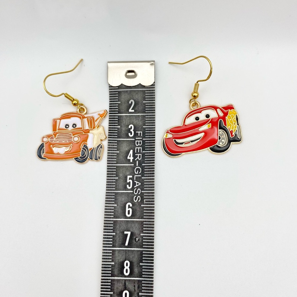 Pixar inspired Lightning McQueen and Mater earrings from Cars NWT - Picture 11 of 17